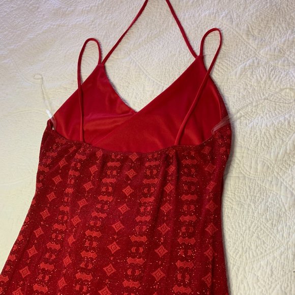 Lycra Red Dress, Size Large. - Picture 6 of 9